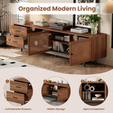 78'' Modern TV Stand for 85'' TVs Media Console Entertainment Center with Deep Drawers & Cable Management, Walnut