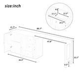 Sideboard Buffet Storage Cabinet, Wooden Kitchen Island with Extendable Dining Table, Bar Island Cabinet, Black