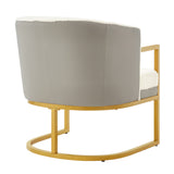 Accent Chair Upholstered Armchair Cozy Reading Chair with Gold Metal Frame