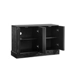 Fluted Accent Cabinet, Sideboard Buffet Cabinet with Adjustable Shelves & Outlet Holes for Living Room, Entryway, Kitchen