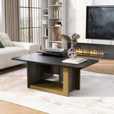 Modern Light Luxury Coffee Table Set of 2, Small Square Coffee End Table with Spacious Top, Center Table for Living Room
