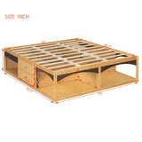 King Size Pet-Friendly Bed Frame with 6 Drawers, No Headboard Storage Platform Bed for Bedroom, Apartment, No Box Spring Needed