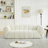 Cloud Sofa Couch, Upholstered 3-Seat Sofa, Beige