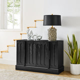 Fluted Accent Cabinet, Sideboard Buffet Cabinet with Adjustable Shelves & Outlet Holes for Living Room, Entryway, Kitchen