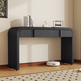 Modern Console Table with 2 Storage Drawers, Fluted Entryway Table with Rounded Silhouette for Hallway Living Room and Entryway