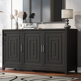 TV Stand for TVs up to 65 Inches, Modern Entertainment Center Media Console Cabinet with 2 Spacious Storage Space, Solid Wood Legs for Living room