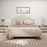Queen Size Bed Frame Upholstered Platform Bed with Adjustable Headboard,Linen Fabric Padded,Modern Simple Style Platform Bed No Box Spring Needed, Easy Assembly