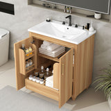 30" Bathroom Vanity with Sink Combo, Multi-functional Bathroom Cabinet with Doors and Drawer, MDF Board
