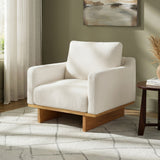 Modern Minimalist Accent Chair with Solid Wood Frame, Soft Cushions and Spacious Design – Perfect for Living Room, Bedroom and Study