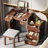 3-in-1 Makeup Vanity Desk with Flip-Top Mirror, LED Lighting, Adjustable Length & Ample Drawers - Stylish Multi-Functional Dressing Table for Home