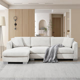 96*56" Modern Cloud Sectional Sofa,L-shaped Luxury Couch Set with 2 Free pillows,4-seat Chenille Indoor Furniture with Oversized Chaise for Living Room,Apartment,Office
