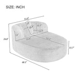 Modern Chaise Lounge Sofa Boneless Couch 51.6" Sofa Bed Compression Sofa Couch with Two Supportive Pillows for Living Room, Green