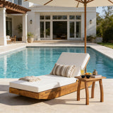 79.6'' Patio Chaise Lounge Recliner Outdoor Lounge Chair with Adjustable Water-Repellent Cushion