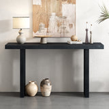 Uniquely Designed Oak Veneer Console Table with Distinctive Side Shapes, Suitable for Entryway, Hallway, Living Room,Black