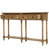 Console Table Sofa Table Easy Assembly with Two Storage Drawers and Bottom Shelf for Living Room, Entryway, Old Pine