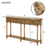 Console Table Sofa Table Easy Assembly with Two Storage Drawers and Bottom Shelf for Living Room, Entryway, Old Pine