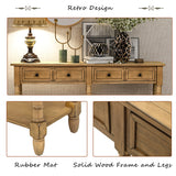 Console Table Sofa Table Easy Assembly with Two Storage Drawers and Bottom Shelf for Living Room, Entryway, Old Pine