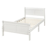 Twin size Platform Bed with Headboard and Footboard, White