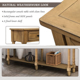 Console Table Sofa Table Easy Assembly with Two Storage Drawers and Bottom Shelf for Living Room, Entryway, Old Pine