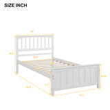 Twin size Wood Platform Bed, White