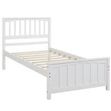 Twin size Wood Platform Bed, White