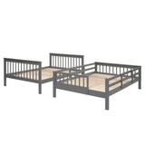 Full Over Full Bunk Bed with Storage Stair & Safety Guardrails, Convertible to 2 Platform Bed