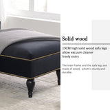 Velvet Chaise Lounge Button Tufted Bed Bench Lounge Sofa Chair with Nailhead Trim & Solid Wood Legs