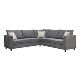 Modern Upholstered Living Room Sectional Sofa, L Shape Furniture Couch with 3 Pillows