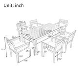 7-Piece Outdoor Dining Set, All-Weather Patio Furniture Set with Dining Table and Chairs, Acacia Wood Frame