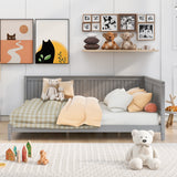 Full Size Wooden Daybed/Sofa Bed, Gray