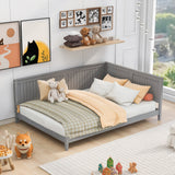 Full Size Wooden Daybed/Sofa Bed, Gray