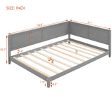 Full Size Wooden Daybed/Sofa Bed, Gray