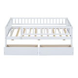 Twin Size Wood Daybed with Two Drawers, White