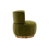 360° Swivel Accent Chair Barrel Chair Velvet Upholstered Armchair Round Cuddle Reading Chair Vanity Chair, Olive