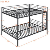 Full Over Full Size Metal Bunk Bed, Black