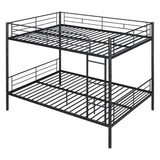 Full Over Full Size Metal Bunk Bed, Black