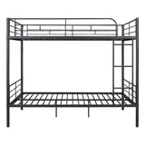 Full Over Full Size Metal Bunk Bed, Black