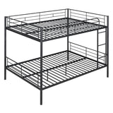 Full Over Full Size Metal Bunk Bed, Black