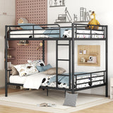 Full Over Full Size Metal Bunk Bed, Black
