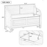 42" Rustic Solid Wood Entryway Multipurpose Storage Bench with Safety Hinges, Brown