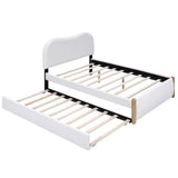 Full Size Upholstered Platform Bed with Wood Supporting Feet-ModernLuxe