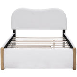 Full Size Upholstered Platform Bed with Wood Supporting Feet-ModernLuxe