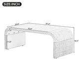 Minimalist Coffee Table with Curved Art Deco Design for Living Room or Dining Room