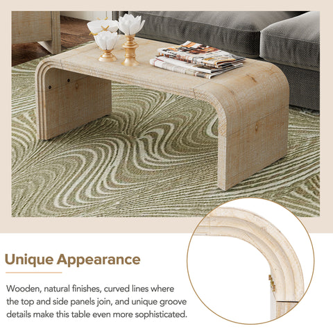 Minimalist Coffee Table with Curved Art Deco Design for Living Room or Dining Room