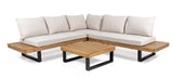 L-shape Outdoor Sectional Sofa Set Patio Leisure Lounge Set Garden Conversation Seating Set with Coffee Table & Water Resistant Cushion