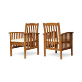 7pcs Outdoor Dining Set for 6, Patio Dining Furniture Set with 6 Chairs with Water-Resistant Cushion, Weather-Resistant Acacia Wood Frame