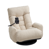 Adjustable Head and Waist, Game Chair, Lounge Chair, 360 Degree Rotatable Sofa Chair, Rotatable Seat Leisure Chair Deck Chair, Beige