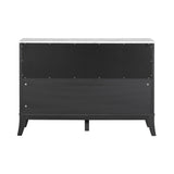 3-Door Sideboard Storage Cabinet, Stylish Style Large Storage Space, Black and White