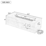 Outdoor Rectangular Propane Fire Pit, 40,000 BTU MGO Patio Fireplace, Stainless Steel Burner, Free Lava Rocks & Waterproof Cover