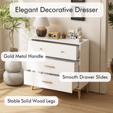 3-Drawer Dresser Storage Cabinet White Chest of Drawers Sideboard